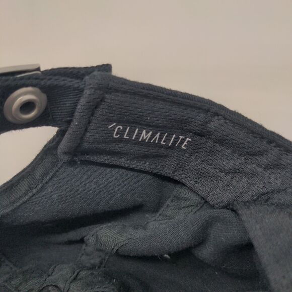 Adidas Slideback Hat Black One Size Adjustable Vented Holes 6 Panel Climalite - Picture 7 of 8